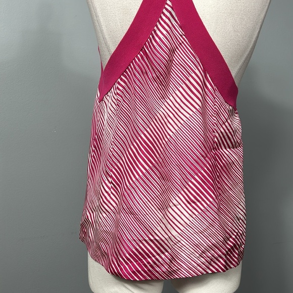Theory 100% silk pink striped racerback tank top size M - Picture 11 of 14